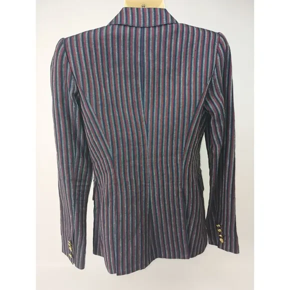Smythe Women's Stripe Cotton Blazer Size 0